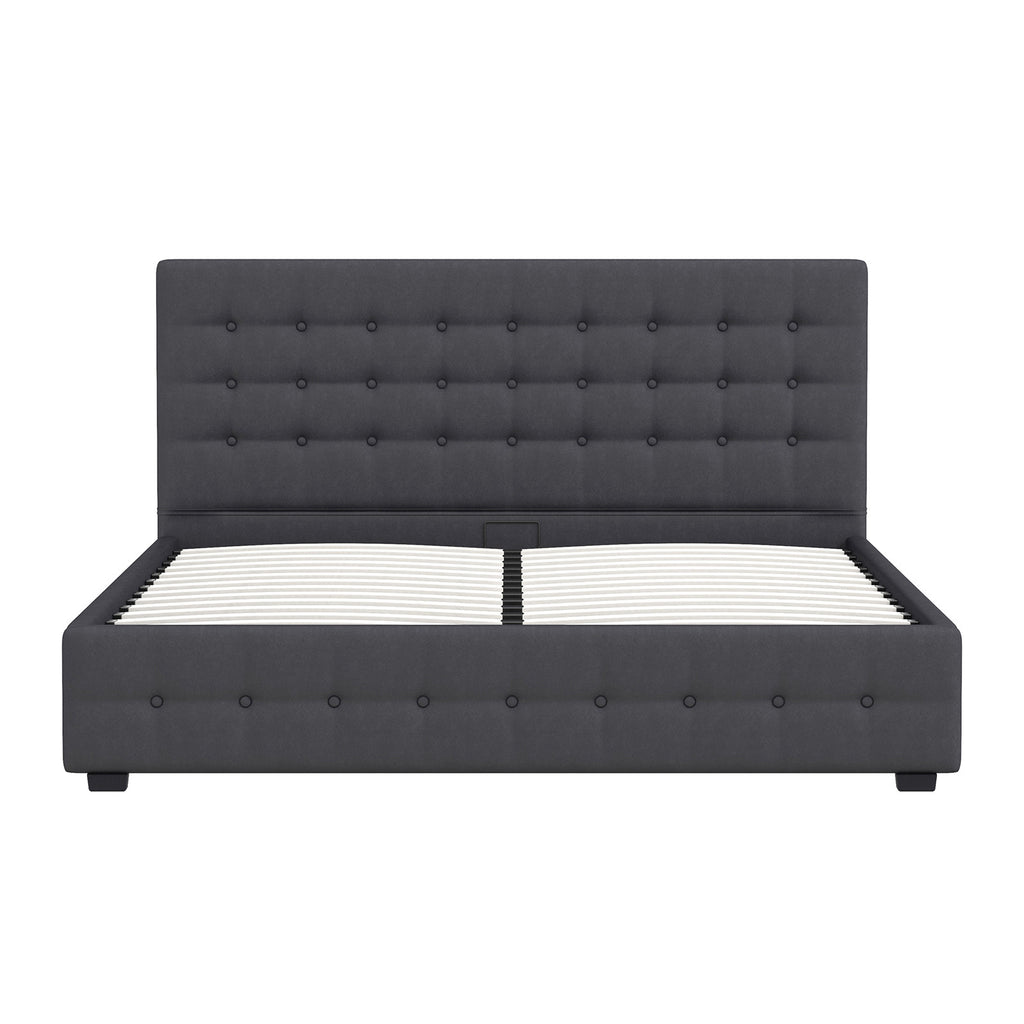 Milano Decor Eden Gas Lift Bed - Dark Grey - King Single-1951134897431252998
