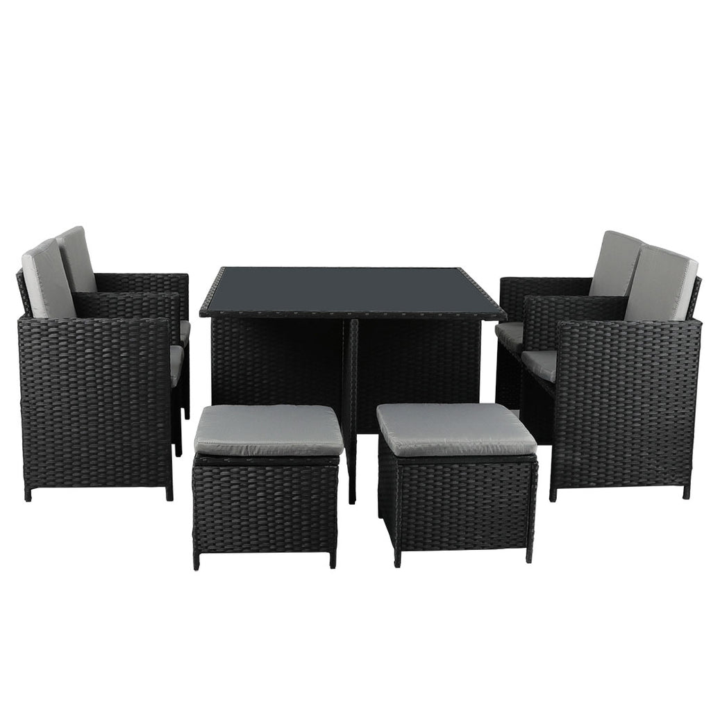 Levede 9PCS Outdoor Table Chair Set-2006733112737927169