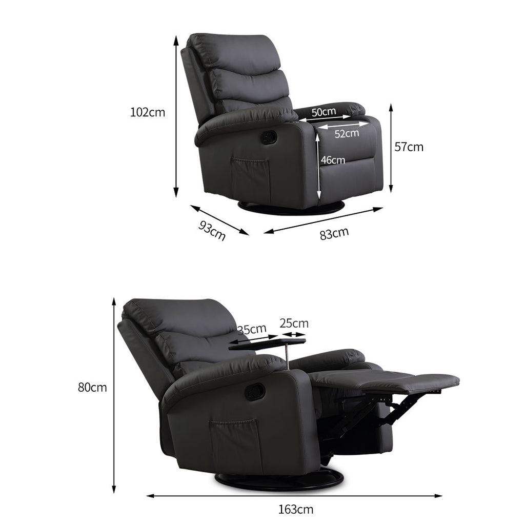 Levede Massage Chair Recliner 360 Swivel Black-2018816942302957570