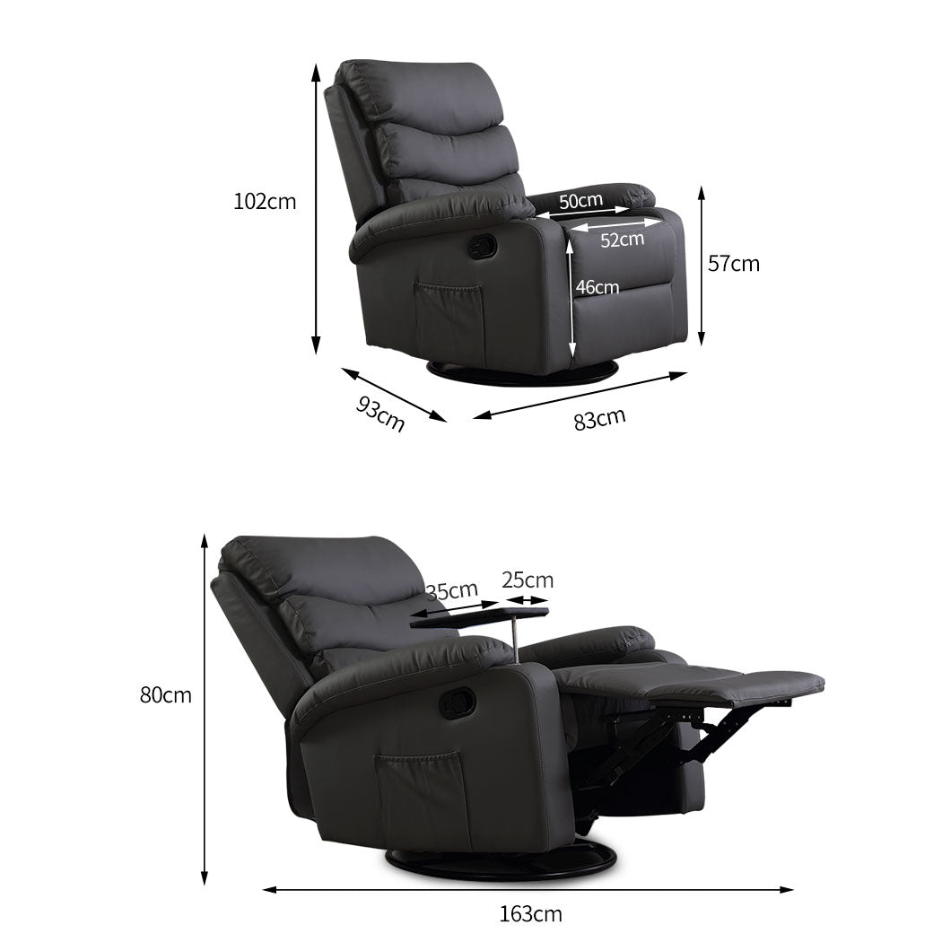 Levede Massage Chair Recliner 360 Swivel Black-2018816942302957570