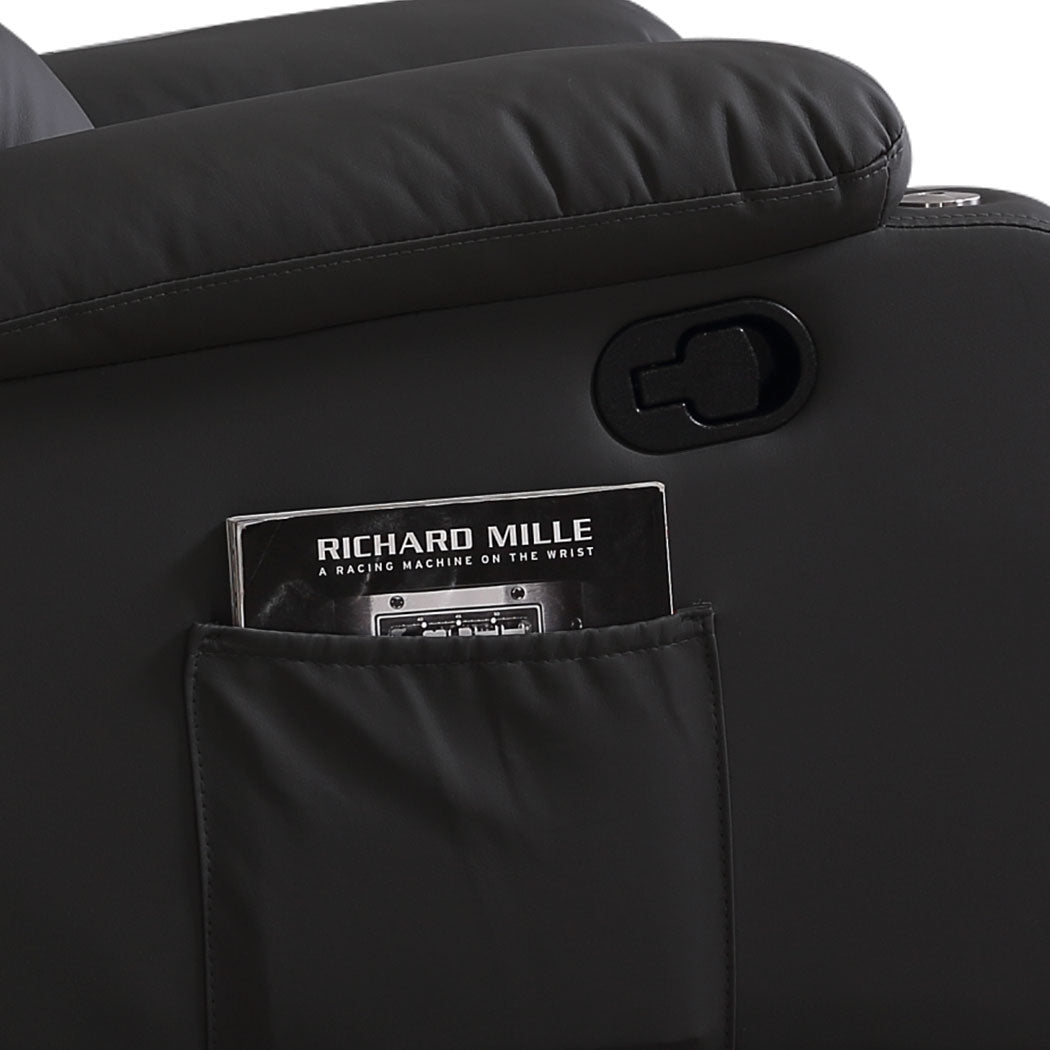 Levede Massage Chair Recliner 360 Swivel Black-2018816942302957571