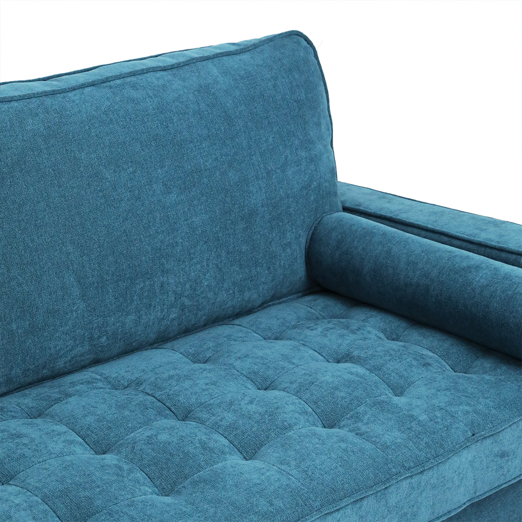 Levede Fabric Sofa Armchair 3 Seater Couch Blue 191cm Wide-2018816942655279108
